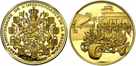 BELGIQUE, Royaume, Baudouin (1951-1993), AV médaille, 1980. 150e anniversaire de l''indépendance - Régiment para-commandos. 12,03g Titre 0,900.
Flan ...