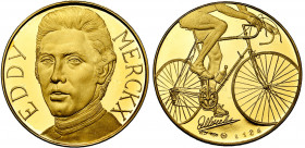 BELGIQUE, Royaume, AV médaille en or, s.d. Eddy Merckx. 10,05g.
Flan poli