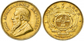 AFRIQUE DU SUD, Zuid Afrikaansche Republiek (1852-1902), AV 1 pond, 1898. Fr. 2.
Très Beau