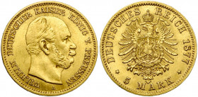 ALLEMAGNE, PRUSSE, Wilhelm Ier (1861-1888), AV 5 Mark, 1877A. J. 244; A.K.S. 113; Fr. 3825.
Beau/Très Beau