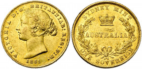 AUSTRALIE, Victoria (1837-1901), AV souverain, 1861, Sydney. Fr. 10. Petits coups.
Très Beau à Superbe