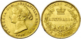 AUSTRALIE, Victoria (1837-1901), AV souverain, 1867, Sydney. Fr. 10.
Très Beau