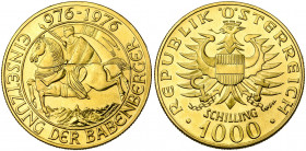 AUTRICHE, République (1918-), AV 1000 schilling, 1976. Millénaire de l''Autriche. Fr. 909. 13,49g.
Superbe à Fleur de Coin