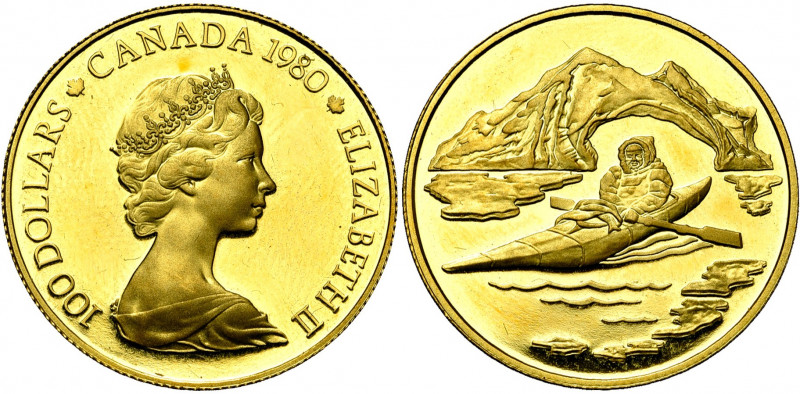 CANADA, Elisabeth II (1952-), AV 100 dollars, 1980. Territoires arctiques. Fr. 1...