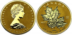 CANADA, Elisabeth II (1952-), série de 4 p. en or: 50 dollars (1 oz), 10 dollars (1/4 oz), 5 dollars (1/10 oz) et 1 dollar (1/20 oz) 2019. 40e anniver...