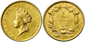 ETATS-UNIS, AV 1 dollar, 1855. Fr. 89. Fines griffes.
Très Beau