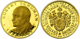 EUROPE, AV médaille, 1963. Robert Schuman - Premier ecu européen. 9,44g Titre 0,900.
Flan poli