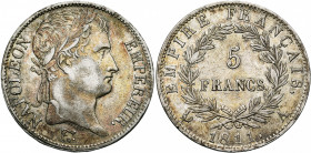 FRANCE, Napoléon Ier (1804-1814), AR 5 francs, 1811A, Paris. Gad. 584.
Très Beau