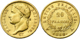 FRANCE, Napoléon Ier (1804-1814), AV 20 francs, 1812A, Paris. Gad. 1025; Fr. 511. Nettoyé.
presque Très Beau
