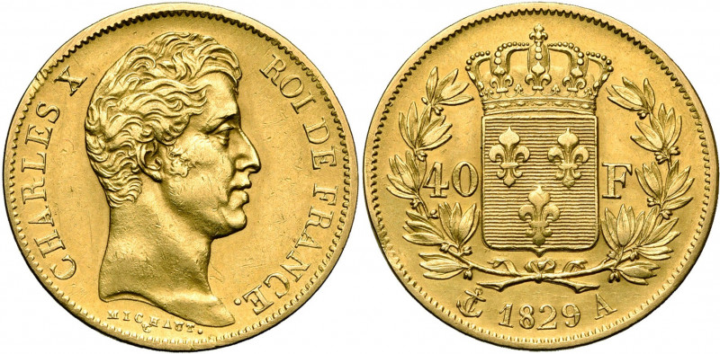 FRANCE, Charles X (1824-1830), AV 40 francs, 1829A, Paris. Gad. 1105.
Très Beau...