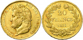 FRANCE, Louis-Philippe (1830-1848), AV 20 francs, 1833B, Rouen. Gad. 1031.
presque Superbe
