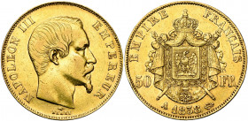 FRANCE, Napoléon III (1852-1870), AV 50 francs, 1858A, Paris. Gad. 1111.
presque Très Beau