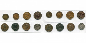 FRANCE, Napoléon III (1852-1870), AR lot de 8 p. satiriques parodiant la défaite française dans la guerre de 1870: 2 francs, 1868A (droit regravé avec...