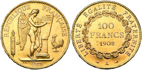 FRANCE, Troisième République (1871-1940), AV 100 francs, 1908A, Paris. Gad. 1137a; Fr. 590. Nettoyé. Fines griffes.
Très Beau