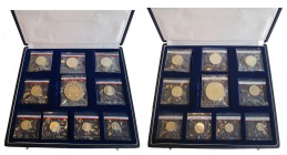 FRANCE, Cinquième République (1959-), série de 10 piéforts en argent, 1 centime-50 francs, 1979. Dans leur écrin original, sous scellés de la Monnaie ...