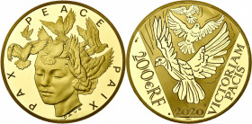 FRANCE, Cinquième République (1959-), série de 4 p. en or: 200 euro (1 oz), 100 euro (1/2 oz), 50 euro (1/4 oz) et 10 euro (1/10 oz), 2020, 75ans de p...