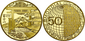 FRANCE, Cinquième République (1959-), AV 50 euro (1/4 oz), 2020. Unesco - Mont Fuji. Ecrin et certificat.
Flan poli