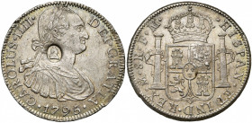 GRANDE-BRETAGNE, Georges III (1760-1820), AR dollar (4 shilling 9 pence), s.d. (1797-1799). Emission de nécessité avec petite contremarque ovale. D/ B...