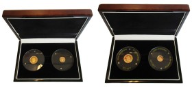 GRANDE-BRETAGNE, Elisabeth II (1952-), écrin de 2 p.: 1/2 souverain et 1/4 souverain, 2017. Bicentenaire du souverain.
Flan poli