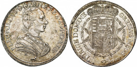 ITALIE, TOSCANE, Pierre Léopold de Lorraine (1765-1790), AR francescone, 1790. D/ B. cuir. à d. R/ Ecu couronné posé sur la croix de saint Etienne, en...