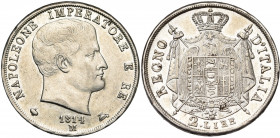 ITALIE, Royaume, Napoléon Ier (1804-1814), AR 2 lire, 1814M, Milan. Hallebardes triangulaires. M. 250; G. 147. Légèrement nettoyé.
Très Beau à Superb...