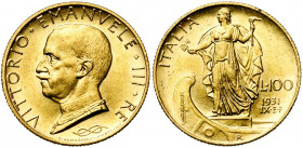 ITALIE, Royaume, Victor Emmanuel III (1900-1946), AV 100 lire, 1931, an IX. M. 20; Pagani 646; Fr. 33. Petits coups.
presque Superbe