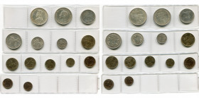LITUANIE, série de 14 p.: 10 litu 1936, 1938; 5 litai 1925, 1936; 2 litu 1925; 1 litas 1925; 50, 20, 10 centu 1925; 5 centai, 1 centas 1925; 5, 2 cent...