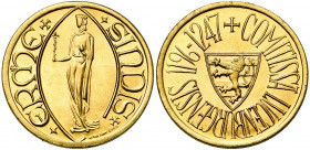 LUXEMBOURG, Charlotte (1919-1964), AV module de 40 francs, 1963. Millénaire (Ermesinde). Probst BI.01.
Fleur de Coin