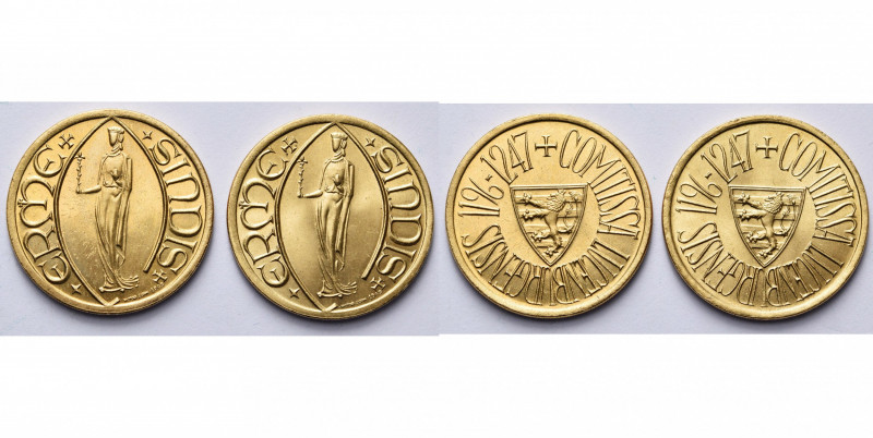 LUXEMBOURG, Charlotte (1919-1964), AV lot de 2 modules de 40 francs, 1963, Millé...