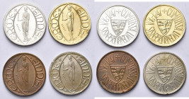 LUXEMBOURG, Charlotte (1919-1964), lot de 4 modules de 40 francs, 1963, Millénaire (Ermesinde). Essai en argent, en similor (taches), en cuivre et en ...