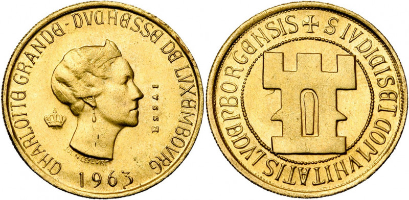 LUXEMBOURG, Charlotte (1919-1964), AV module de 20 francs, 1963. Millénaire de L...