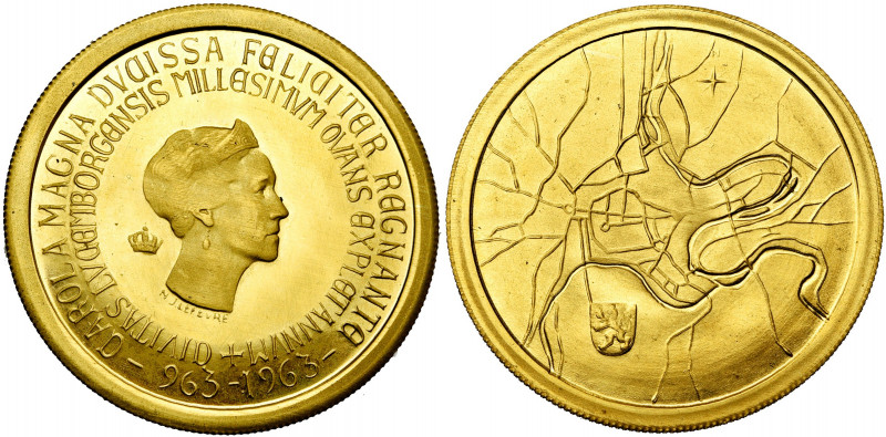 LUXEMBOURG, Charlotte (1919-1964), AV médaille, 1963. Millénaire de Luxembourg. ...