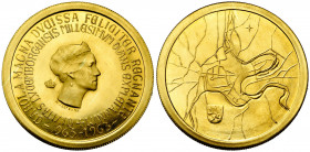 LUXEMBOURG, Charlotte (1919-1964), AV médaille, 1963. Millénaire de Luxembourg. Type de la p. de 250 francs. Weiller 84. 16,64g.
Flan poli