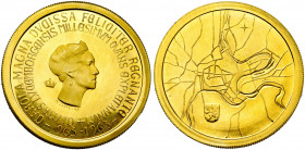 LUXEMBOURG, Charlotte (1919-1964), AV médaille, 1963. Millénaire de Luxembourg. Type de la p. de 250 francs. Weiller 84. 16,67g.
Flan poli