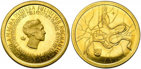 LUXEMBOURG, Charlotte (1919-1964), AV médaille, 1963. Millénaire de Luxembourg. Type de la p. de 250 francs. Weiller 84. 16,72g.
Flan poli