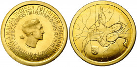 LUXEMBOURG, Charlotte (1919-1964), AV médaille, 1963. Millénaire de Luxembourg. Type de la p. de 250 francs. Weiller 84. 16,68g.
Flan poli