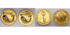 LUXEMBOURG, Charlotte (1919-1964), AV lot de 2 module de 20 francs, 1963. Millénaire de Luxembourg. Weiller 259. Or fin.
Superbe