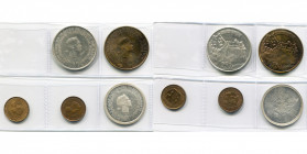 LUXEMBOURG, Charlotte (1919-1964), lot de 5 p.: 250 francs, 1963, essai en argent et en cuivre; module de 20 francs, 1963, essai en similor et en cuiv...