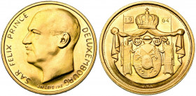 LUXEMBOURG, Jean (1964-2000), AV module de 40 francs, 1964. Prince Félix. Probst 05; K.M. M6. Or rouge.
Fleur de Coin