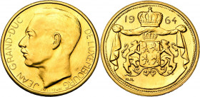 LUXEMBOURG, Jean (1964-2000), AV module de 40 francs, 1964. Grand-duc Jean. Probst 06; K.M. M7.
Fleur de Coin