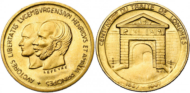 LUXEMBOURG, Jean (1964-2000), AV module de 40 francs, 1967. Centenaire du Traité...