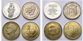 LUXEMBOURG, Jean (1964-2000), lot de 4 essais de modules de 40 francs: 1966, Tricentenaire (argent); 1967, Centenaire du traité de Londres (cupronicke...