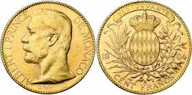 MONACO, Albert Ier (1889-1922), AV 100 francs, 1904A, Paris. Gad. 124; Fr. 13. Petits coups.
Très Beau à Superbe