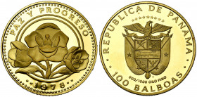 PANAMA, République (1903-), AV 100 balboas, 1978. Fr. 5. 8,38g Titre 0,900.
Flan poli