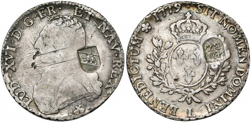 SUISSE, BERNE, Ville, AR 40 Batzen, s.d. (1816-1819). D.T. 32. 28,91g Contremarq...