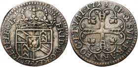 SUISSE, NEUCHATEL (NEUENBURG), Frédéric Ier de Prusse (1707-1713), Billon Kreuzer, 1713. D/ Ecu couronné. R/ Croix ornée dans un polylobe. D.T. 990.
...
