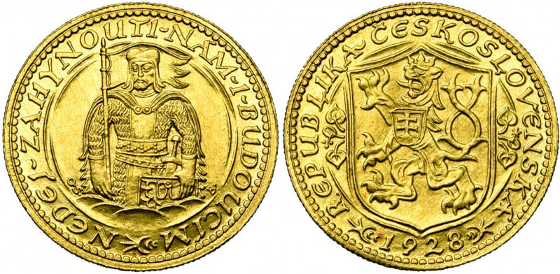 TCHECOSLOVAQUIE, AV ducat, 1928. Fr. 2; Schl. 17. Fines griffes.
Superbe