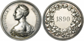 ALLEMAGNE, lot de 2 médailles: 1874, Morgan, Albert de Saxe-Cobourg - Exposition industrielle de Londres (AE, 52mm); 1890, Schultz, médaille de prix d...