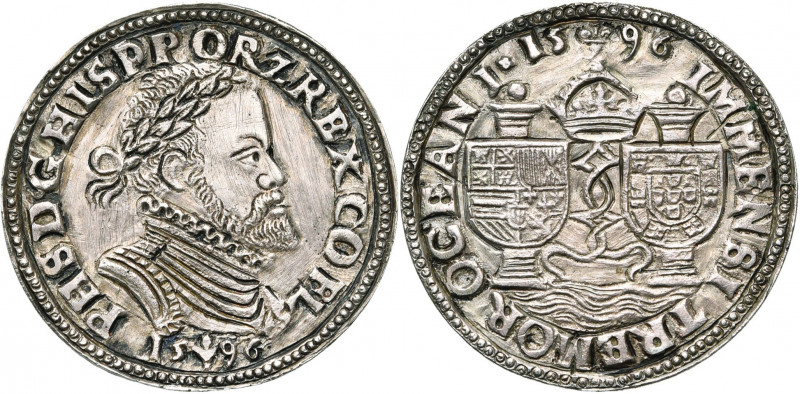 PAYS-BAS MERIDIONAUX, AR jeton, 1596, Bruges. Préparatifs de la flotte à Lisbonn...