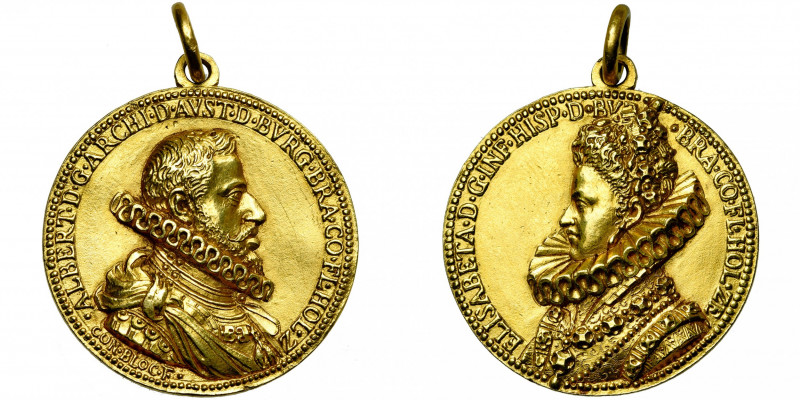 PAYS-BAS MERIDIONAUX, AV médaille, s.d. (1599), Conrad Bloc. Mariage de l''archi...